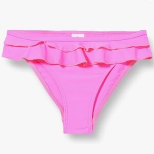 Body swimwear  pink ruffle bikini size 10 bottoms polyester
